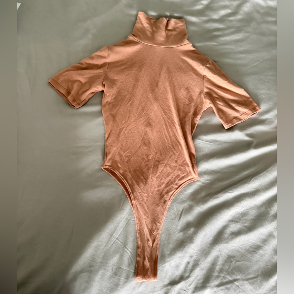 Laina Rauma Dance Class Superfine Jersey 3/4 Thong Bodysuit in Peach